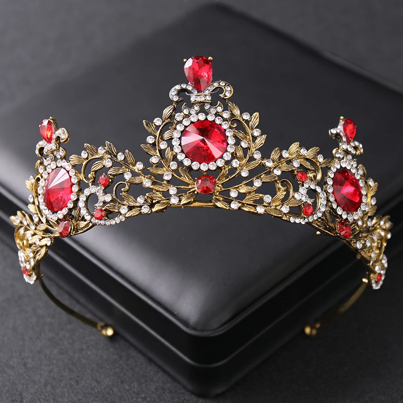 

Baroque Crystal Crowns And Tiaras Vintage Rhinestone Prom Crown Tiara Diadem For Women Bride Wedding Hair Accessories Jewelry