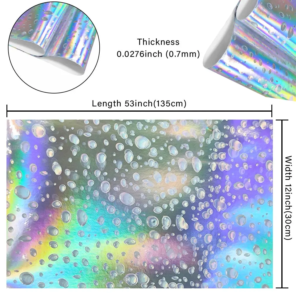 

Silver Iridescent Holographic Faux Leather Printed Heart,Polka Dots,Geometric Patterns Fabric DIY Sewing Accessories 30cmx135cm
