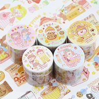 kawaii cartoon girl everyday life decorative adhesive tape masking washi tape diy scrapbooking sticker label japanese stationery