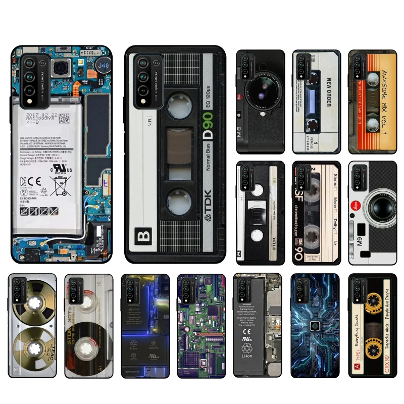 

Retro Vintage Camera Tape Battery Case for Huawei Honor 50 10X Lite 20 7A 7C 8X 9X Pro 9A 8A 8S 9S 10i 20S 20lite 7X 10 lite