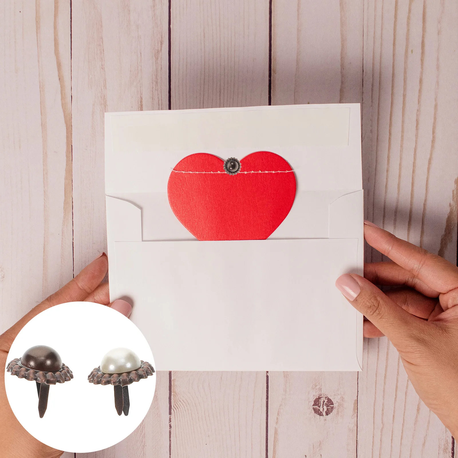 

Brads Paper Fastenerspearl Brad Scrapbooking Round Crafting Mini Crafts Fastener Craft Metal Decorative Fasteningpins Button