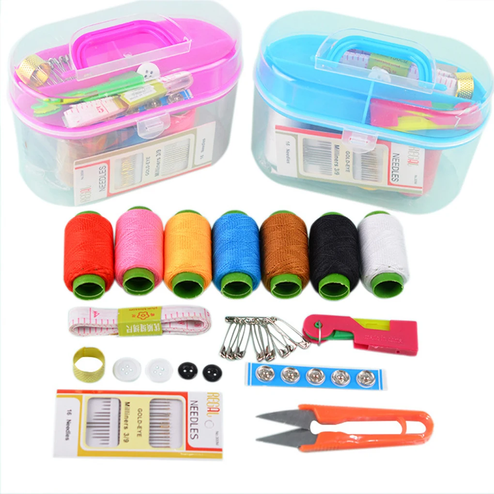 

DIY Premium Sewing Kit Traveller Adults Beginner Sewing Thread Scissors Ruler Tape Needle Set