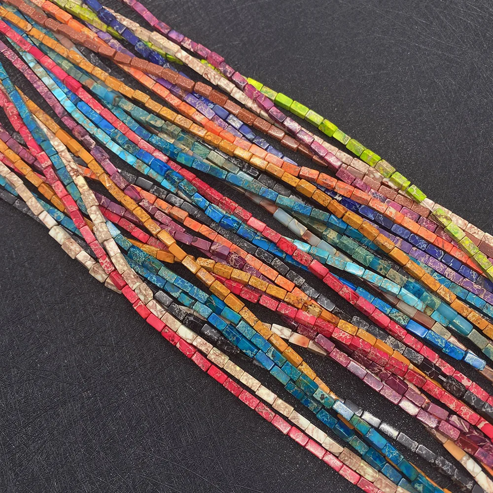 

Natural Emperor Stone Beads Rectangular Pine Stone Sandstone Loose Beads For Jewelry DIY Making Gift Necklace Accessories