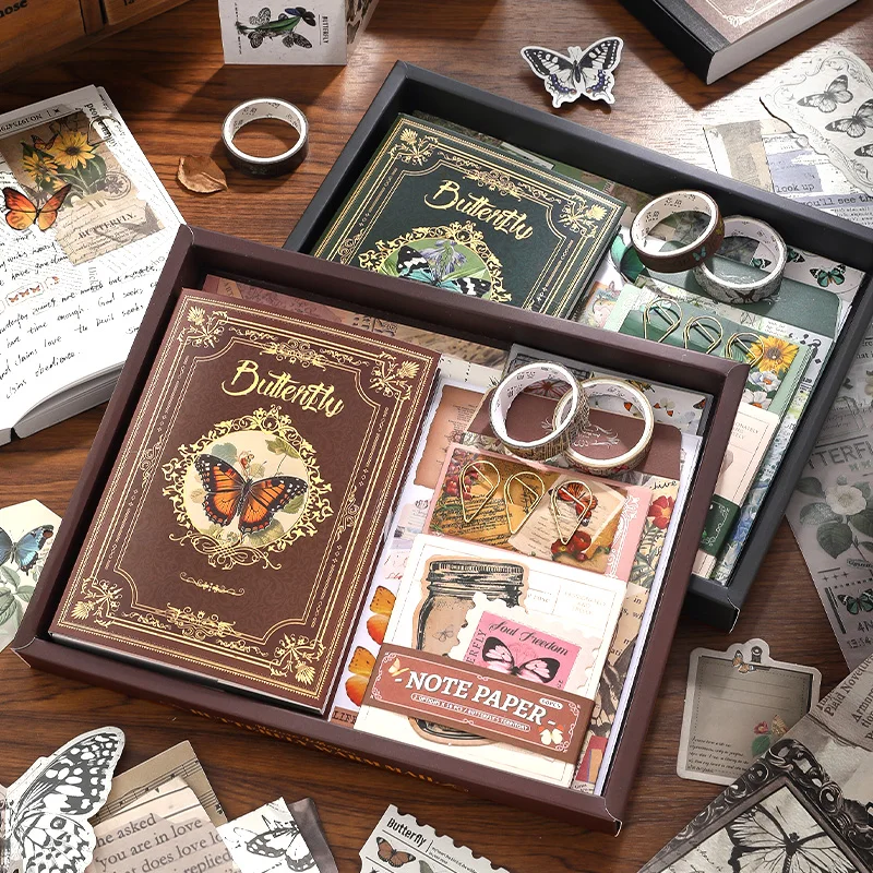 140 Шт. Винтажный Набор Для Скрапбукинга С Дизайном Бабочки Подарочные Наклейки
