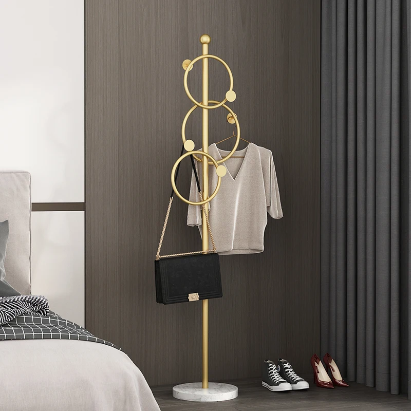 

Boutique Heavy Duty Clothes Rack Golden Drying Floor Standing Coat Hanger Bedroom Entrance Guarda Roupa Entryway Furniture WXHYH