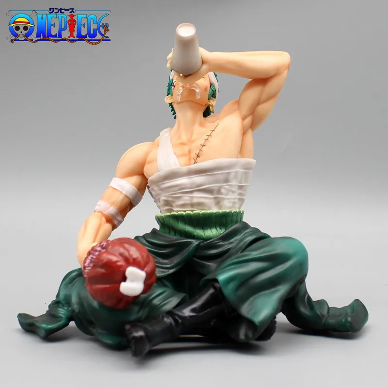 

14cm One Piece Zoro Figure Gk Drinking Roronoa Zoro Anime Action Statue Model Toys Doll Pvc Figurine Collection Ornament Gifts