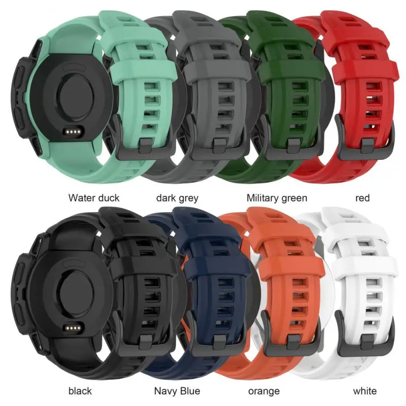 

Silicone Air Hole Official Strap Sweat-proof Smartwatch Band Sport Stretch Soft Watchband For Garmin Instinct 2s 1pc Replacement