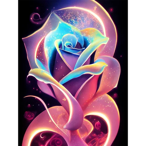 AB красочная Радуга Роза 5D алмазная живопись искусство полное обучение фантазия Кристалл синий и розовый цветок мозаика вышивка крестиком домашний декор