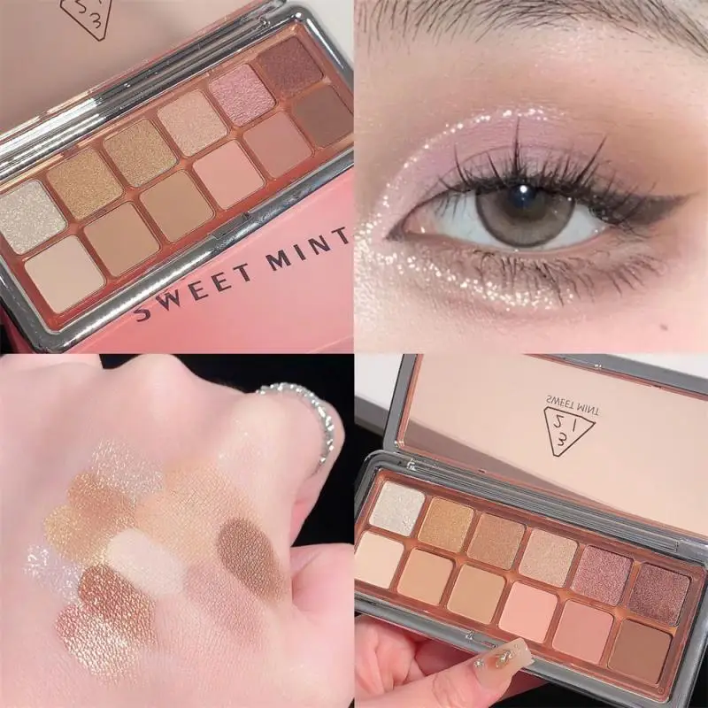 

Sweet Mint New 12 Color Eye Shadow Plate Matte Pearlescent Multi-Color Waterproof Sweatproof Multi-Color Eye Shadow