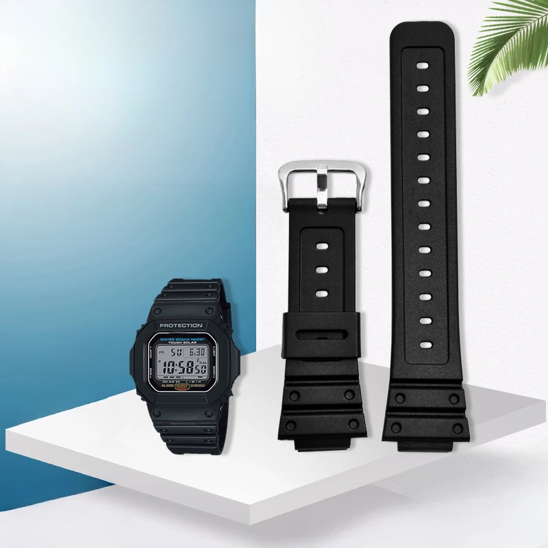 

Durable Casio 16mm G-SHOCK Watchbands for GW-5000/DW-5600E GA-2100 9052 Convex Interface Needle Buckle Transparent Accessories