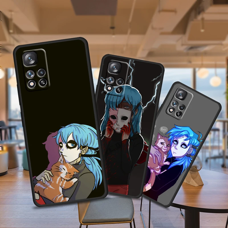 

Cute Hot Anime Sally Face Game For Xiaomi Redmi Note 11 10T 5G 9T 9S 8T 7 6 Pro Max Plus 5A 4 Soft Black Phone Silicone Cover