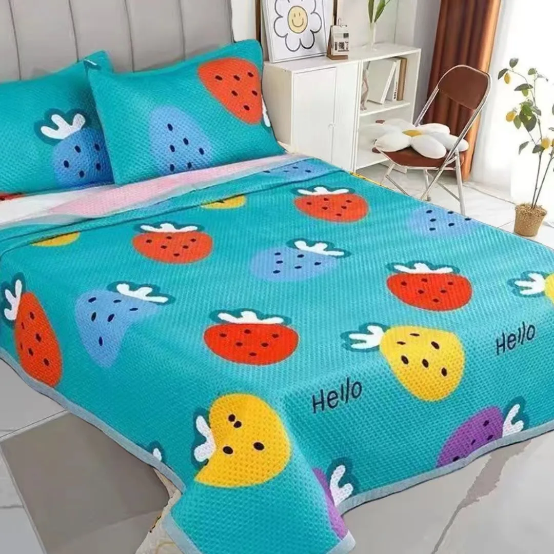 Peiqing Four Seasons Universal Print Bed Cover Thickened Machine Washable Double-sided Kang Sheet Tatami Non-Slip M...