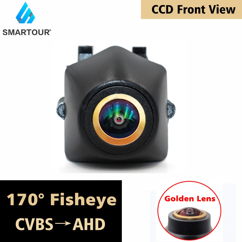 

SMARTOUR Golden fisheye 1080P High Quality Car Vehicle Logo Front View Mark Camera for Audi A4L 2013 2014 positive Camera CVBS