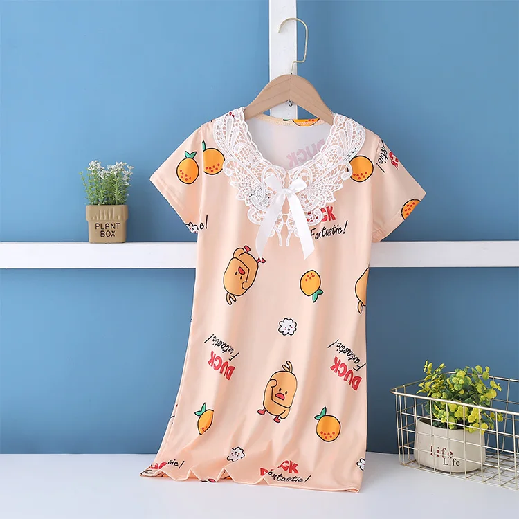 Новинка модная ночная рубашка для девочек домашняя одежда лето 2022 Детская Пижама