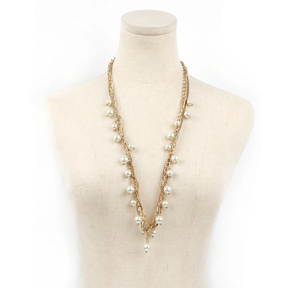 

Vintage Pearl Crystal Choker Multi Layered Pendants Necklaces For Women Bohemia 2022 Trend Elegant Wedding Jewelry