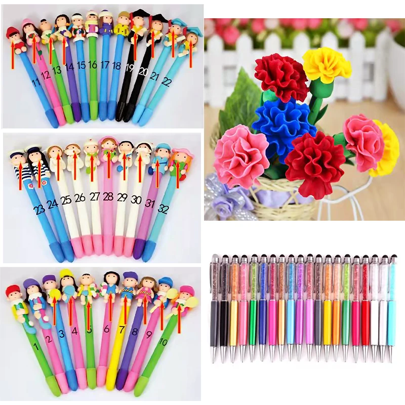 

2022 promotional cartoon ballpoint pen fresh speciall cute ball pen ,character flower gift ballpoint pen randnm 5pcs