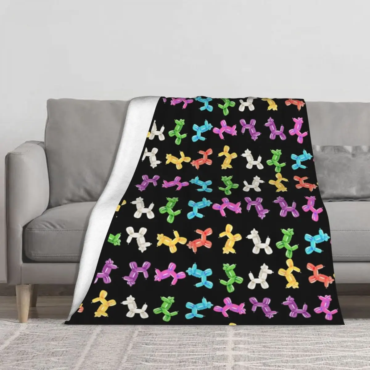 

Одеяло с воздушными шарами в виде единорога, удобное покрывало с красочным принтом животного для сна, пушистое одеяло