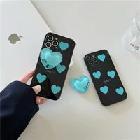 cute flowing love folding stand flower girl soft case for iphone 11 12 13 pro max 7 8 plus xr x xs se 2 anti drop cover fundas