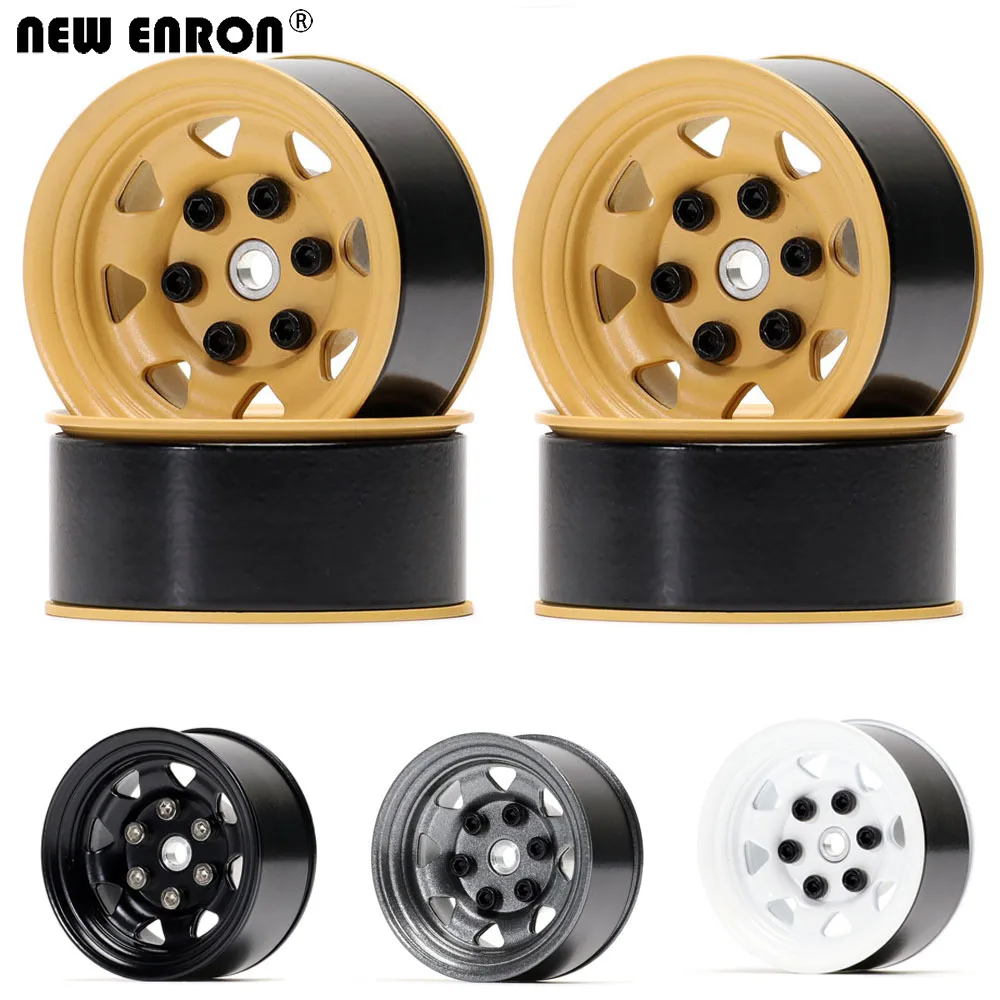 

NEW ENRON 4Pcs 1.55inch Aluminum Alloy Beadlock Wheels Hub Rims for 1/10 RC Car D90 TF2 Tamiya CC01 LC70 MST JIMNY Axial 90069