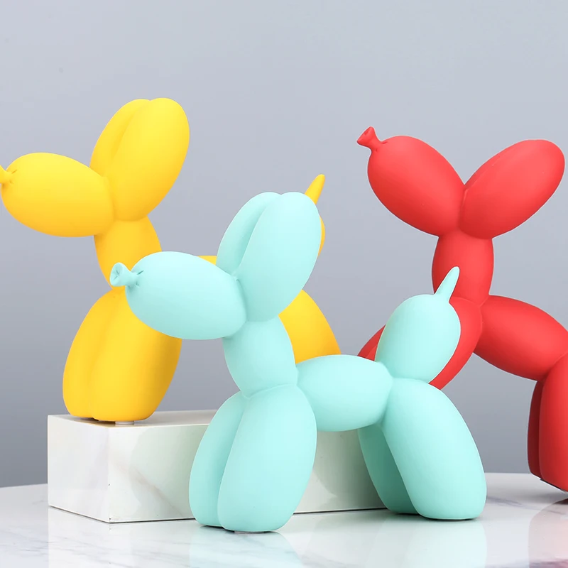 

Matte Balloon Dog Statue Home Decoration Ornaments Resin Sculpture Modern Nordic Accessories for Living Room Animal Gift