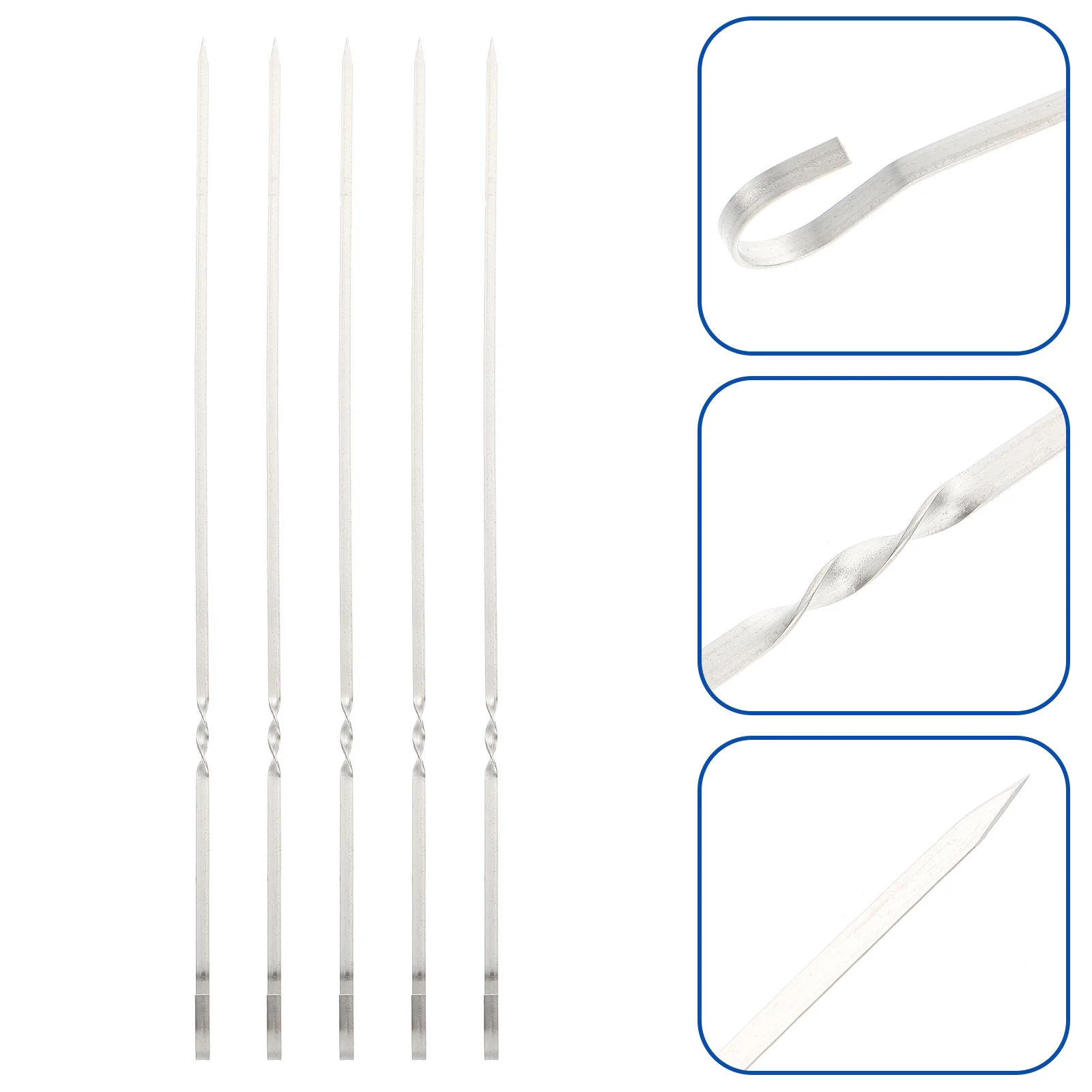 

Kabob Skewers Metal Skewers for Grilling, Barbecue Skewer Stainless Steel Kebob Sticks for Meat Shrimp Chicken Vegetable