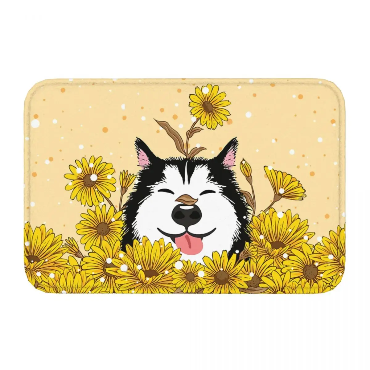 Антиколец Doormat Art Кухонный коврик с сибирской хаски и подсолнухами балконный ковер приветствия в спальне декоративный.