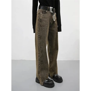 Brown Summer Womans Jeans High Waist Denim Trouser Baggy Streetwear Arc Design Ladies Vintage Wide L