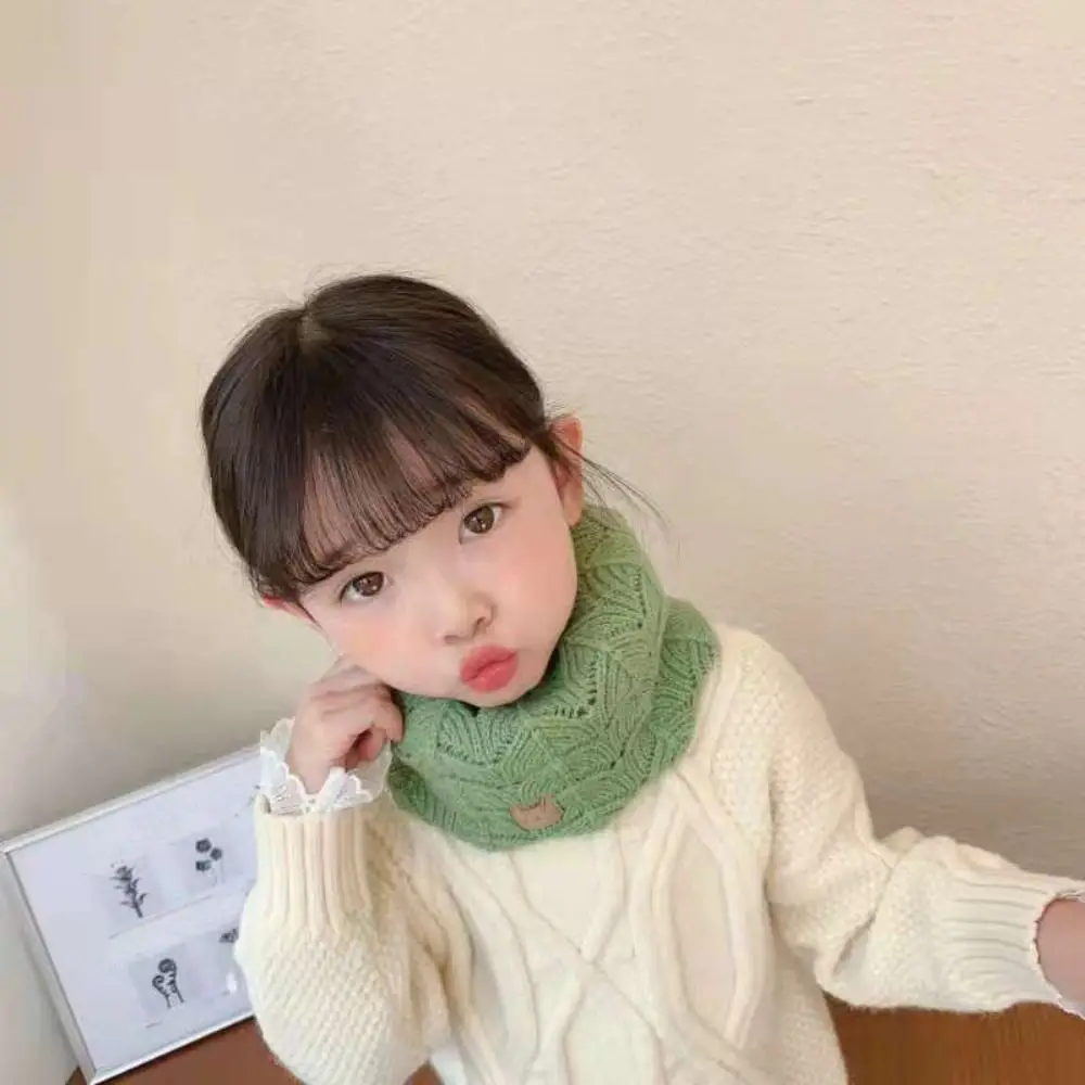 Милые вязаные детские теплые шарфы толстый эластичный шарф ветрозащитный