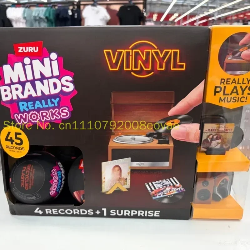 Фото Новые популярные виниловые шары-сюрпризы Zuru Mini Brands: миниатюрные виниловые пластинки, идеальный коллекционный подарок для любителей музыки, миниатюрные игрушки-подарки №3