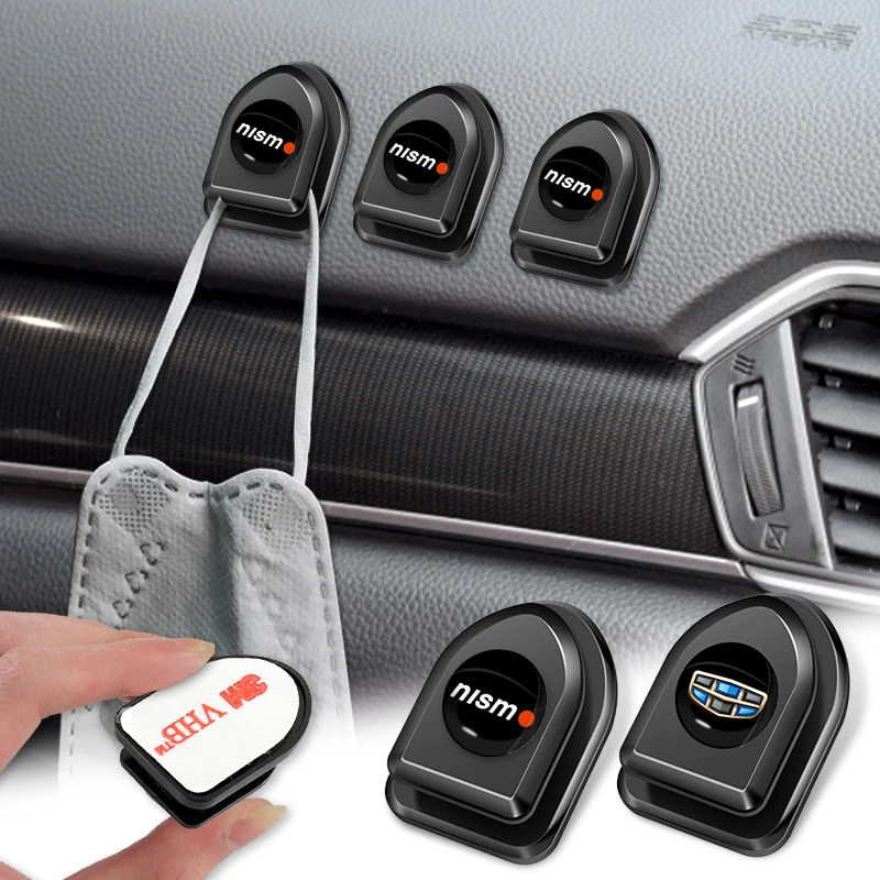 

4pcs Car Seat Back Organizer Storage Mini Hooks for Nismo R34 Gtr Emblem Watch Nissans Tiida Teana Skyline R32 Juke Accessories