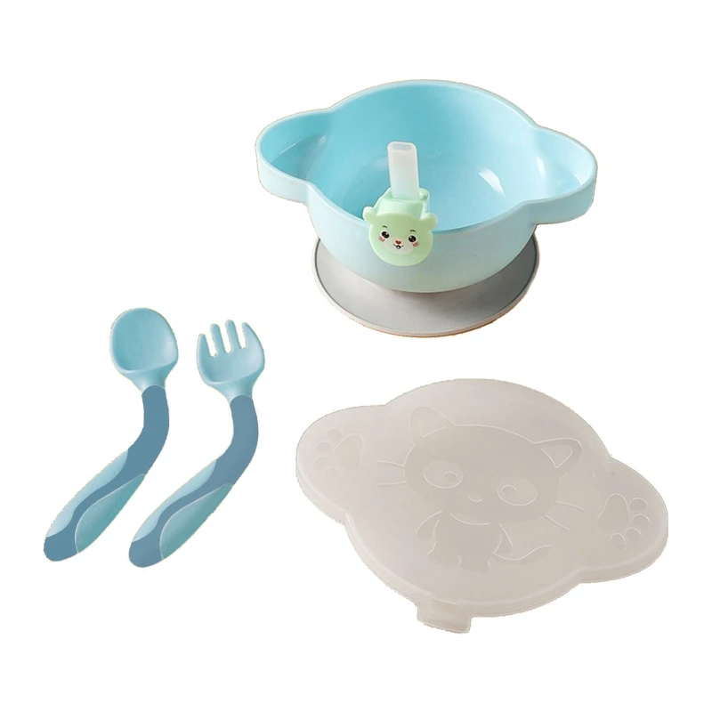 Детская обеденная тарелка на присосках, чаша с соломинкой, Женская Нескользящая всасывающая тарелка, тренировочная посуда для кормления ма...