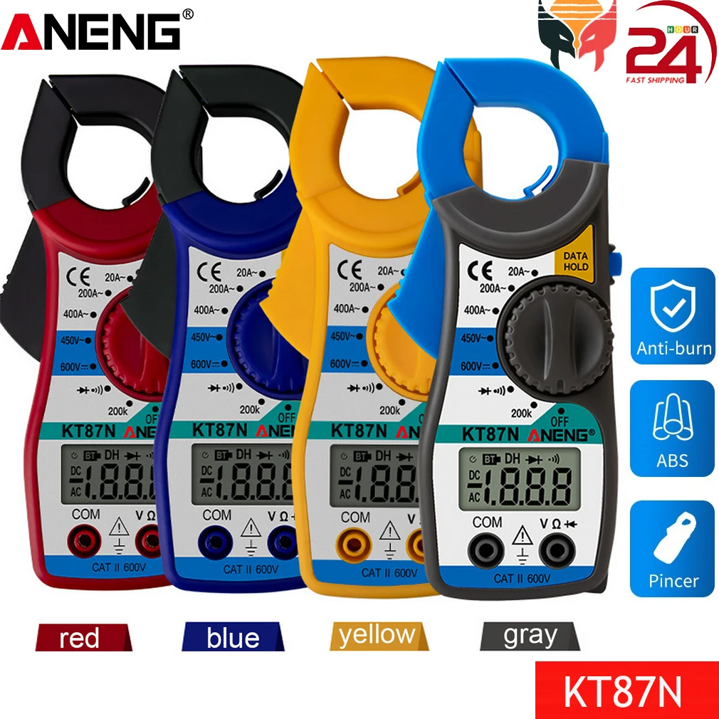 

ANENG KT87N Mini Digital Clamp Meters AC/DC Voltage AC Current 600v True RMS Multimeter Capacitance Electrical Megger Tester