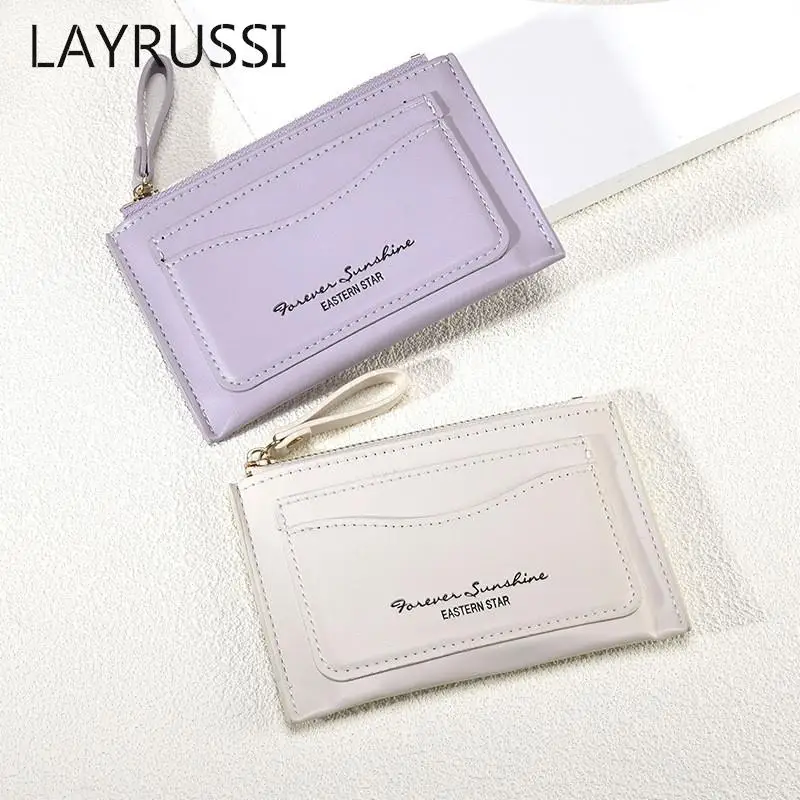 Женский модный маленький кошелек LAYRUSSI на молнии для монет из искусственной кожи