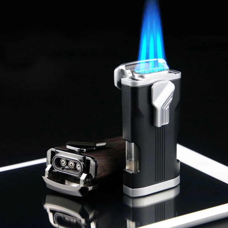 

Unusual Turbo Torch Lighter Jet Gas Cigar Dedicated Metal Gas Lighter 1300 C Windproof Pipe Smoking Accessories Gadget for Men