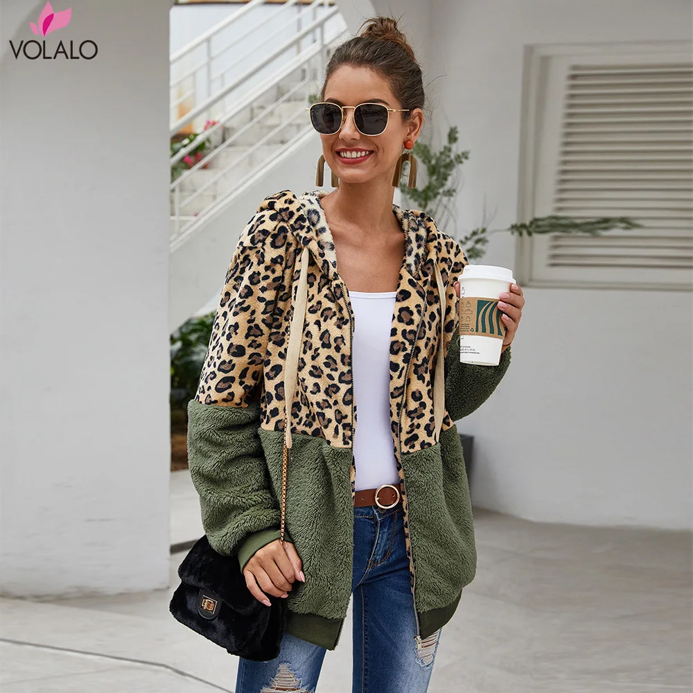 

Autumn Winter Sweatshirts Women Hooded Leopard Hoodies Casual Zipper Long Sleeve Hoodie Fashion Top Warm Coat Polerones Mujer