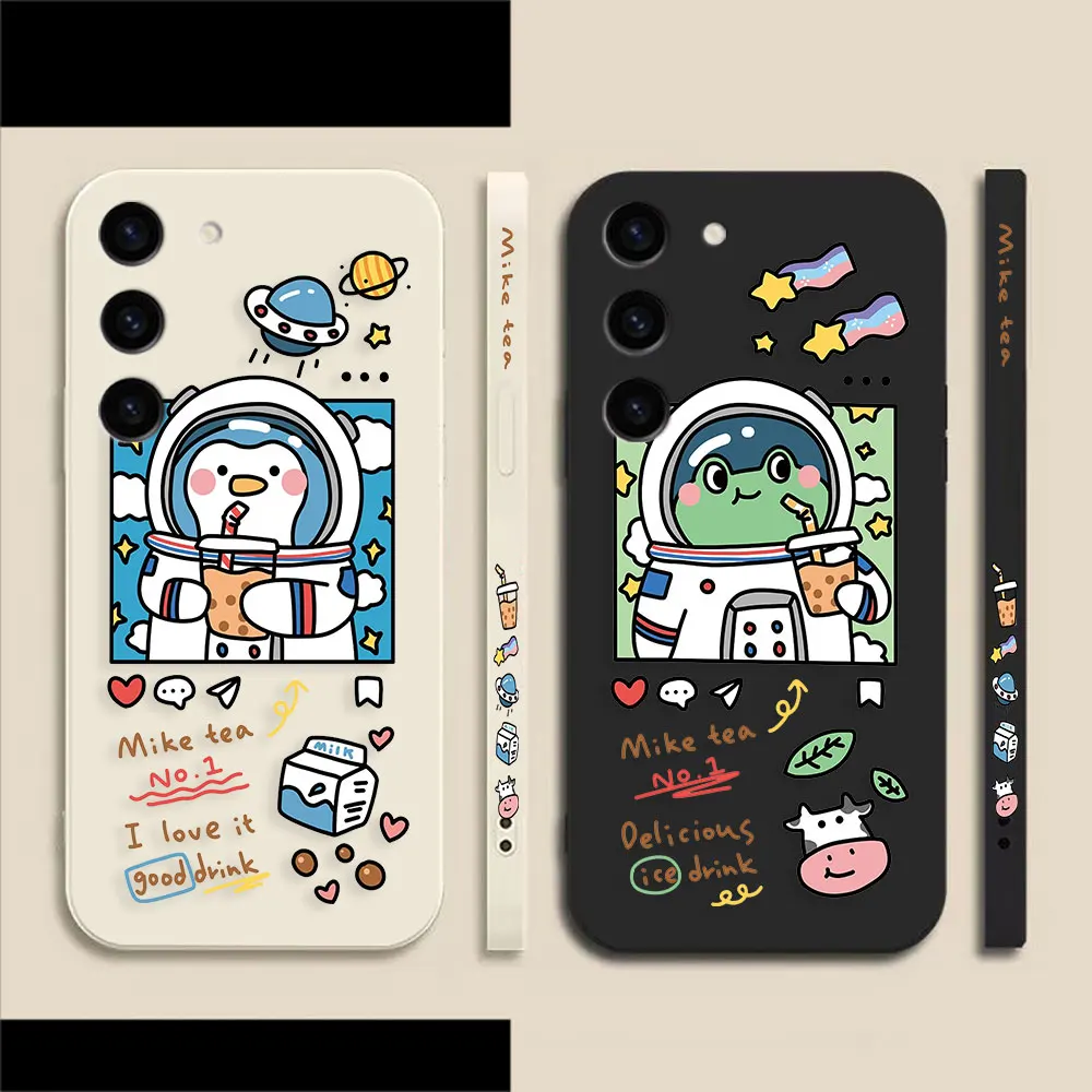 

Cartoon Animal Space Tour Phone Case For Samsung S23 S22 S21 S20 FE S11 S11E S10 S10E S9 S30 Ultra Plus 4G 5G Case Fundas Shell