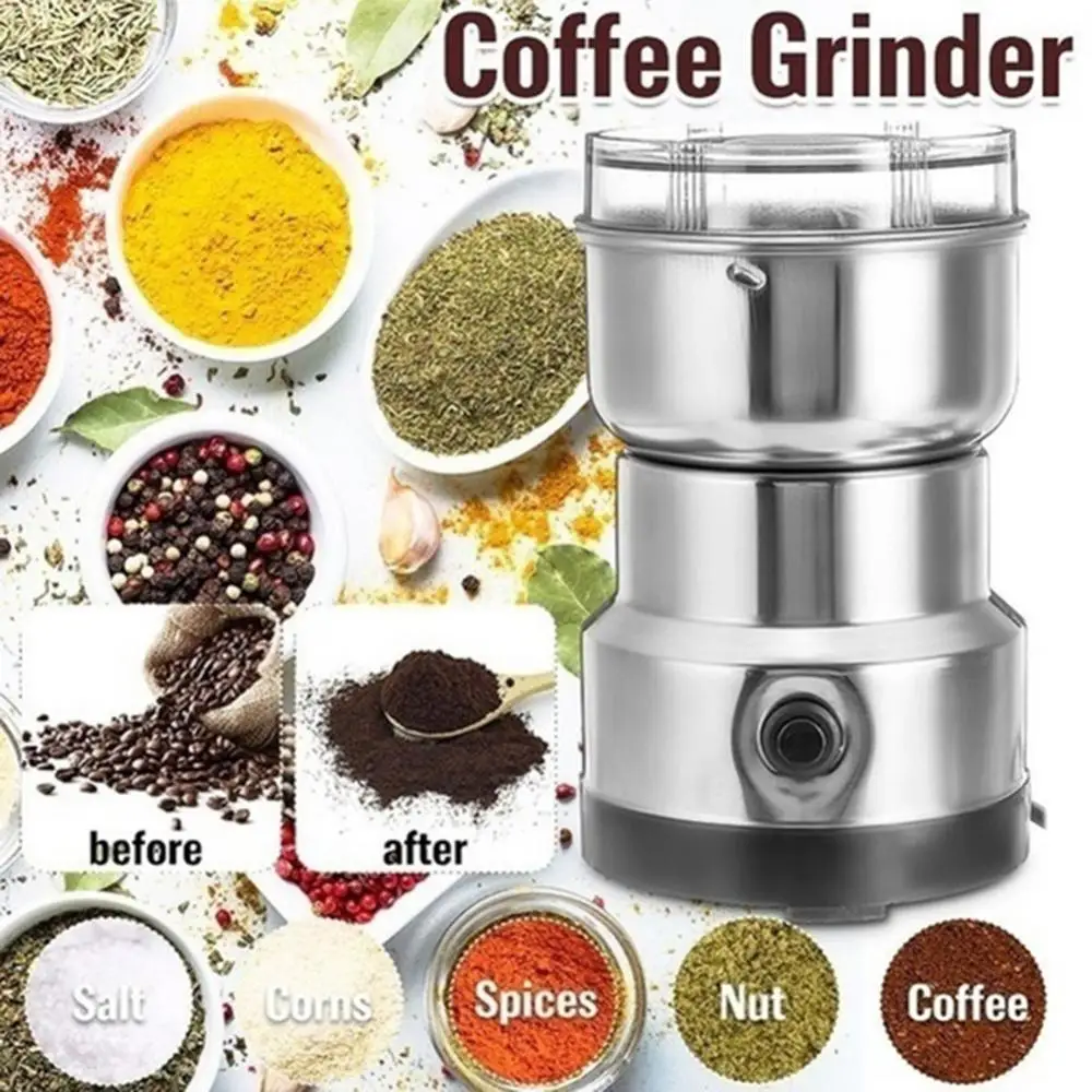 

110/240V Multi-functional Stainless Steel Electric Coffee Grinder Bean Herbs Spice Nuts Grains Kitchen Grinding Machine Mill