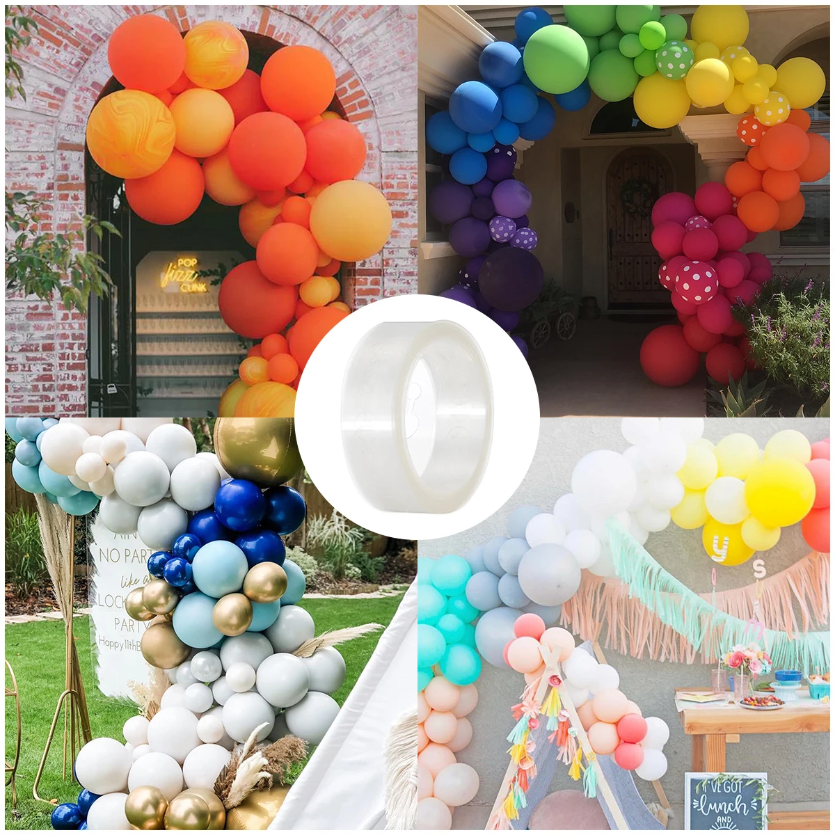 

New 1 Pc 5m Balloon Chain Tape Clear Two Holes Arch Connect Strip Balloon Holder For Birthday Wedding Party Supplies