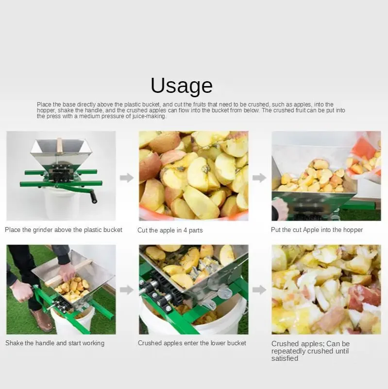 Ручная мясорубка для яблока и винограда 7 л европейская ручная твердая мельница