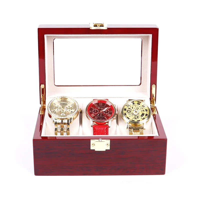 

3 slots luxury fashion men home wooden watch box top quality watch storage box for men Watches 0907-16