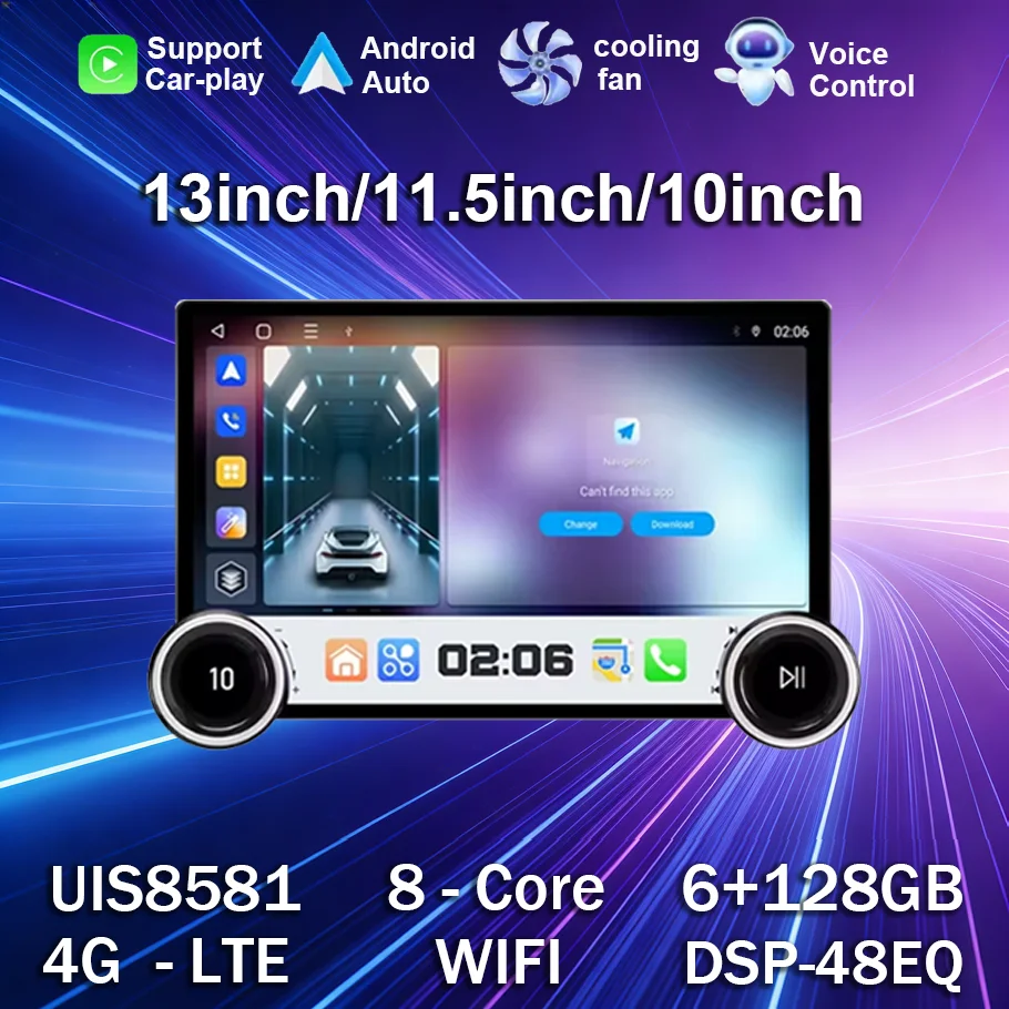 Фото Автомагнитола WDFL 11,8 дюйма с экраном 2K, Android, 2DIN, мультимедийный плеер, двойная ручка управления, CarPlay, Android Auto, GPS, автомобильная аудиосистема №1