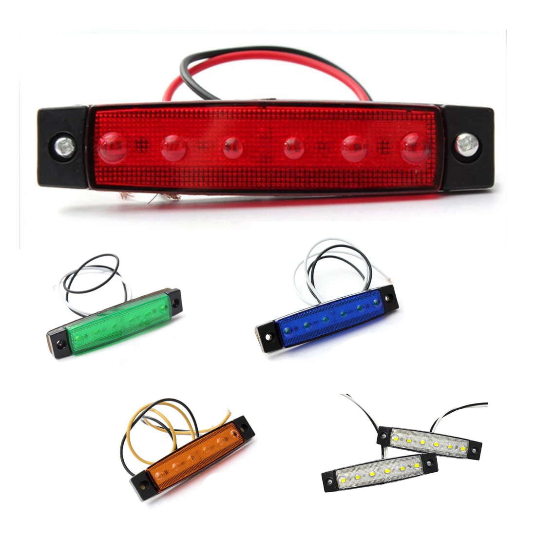 

24V 6 SMD LED Car Light Truck Trailer Side Marker Lamp White Light