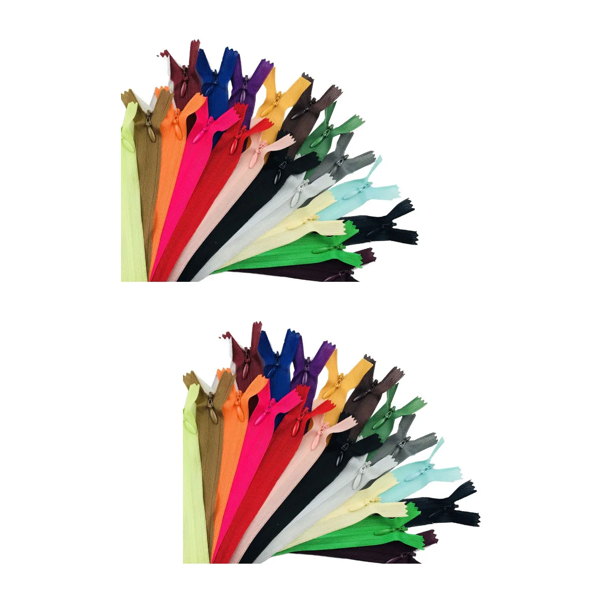 

100 pcs 60cm Nylon Invisible Conceal Zips Multicolor Zippers Closed Zipper for Sewing (Mixed Color)
