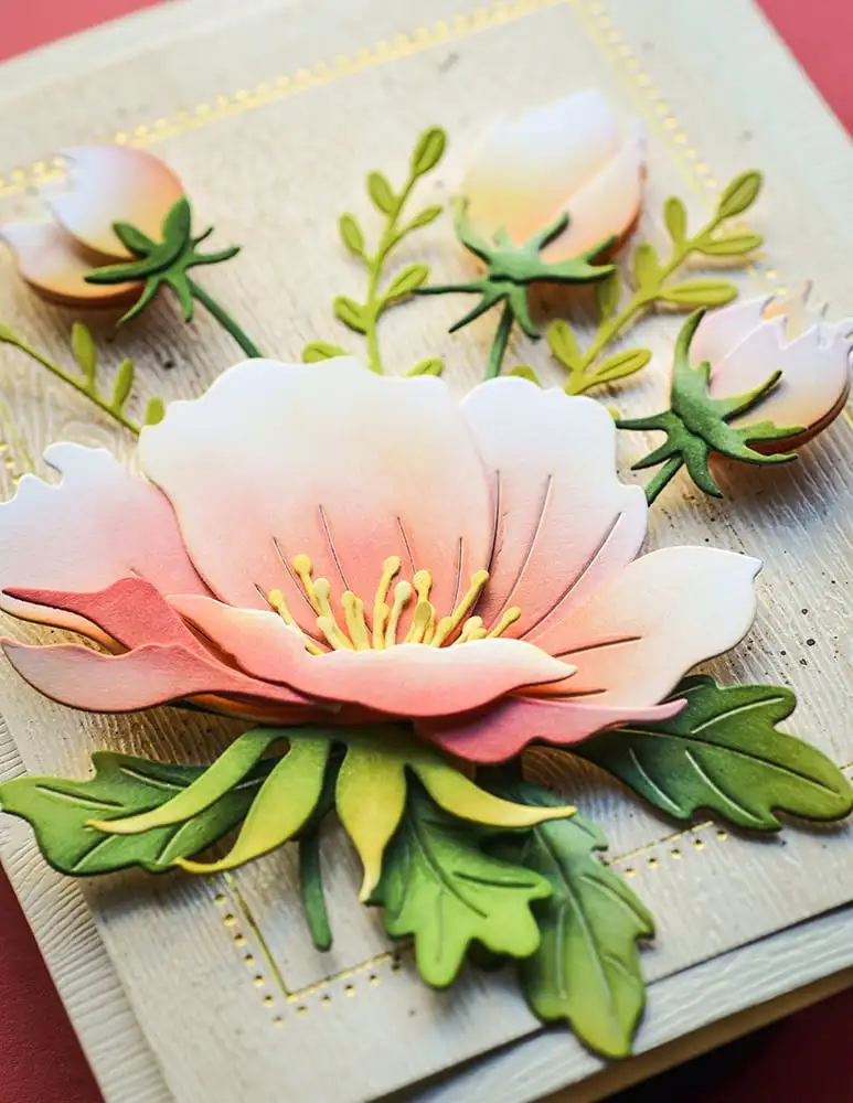 Anemone Цветущий анемон бабочка металлические Вырубные штампы Горячая фольга для