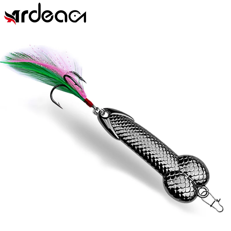 

Ardea Sequins Penis Spoon Hard Metal Lure VIB 3g/7g/11g/15g/21g/28g/36g Artificial Vibrating Wobblers With Feather Fishing Bait