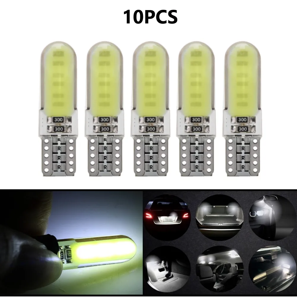 

10PCS Led T10-COB-12 Side Light White Car Van Canbus Error Free Xenon W5W 194 Wedge 6500K Car Led Light COB Width Light