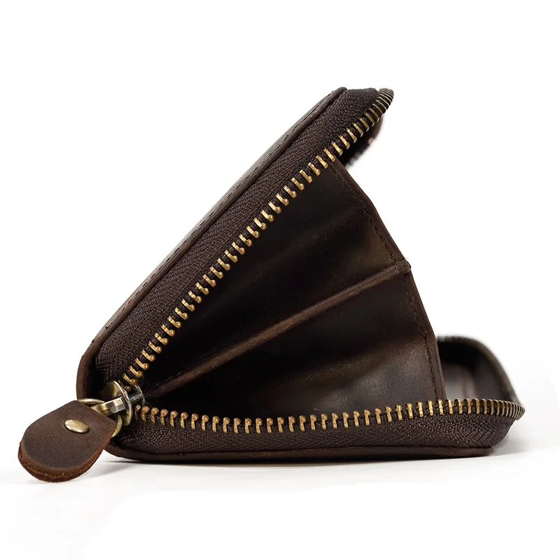 Crazy Horse Men Long Wallet Vintage Coin Purse Genuine Leather Money Bag Multiple Card Slots Men Card Wallet Men's Designer Bag