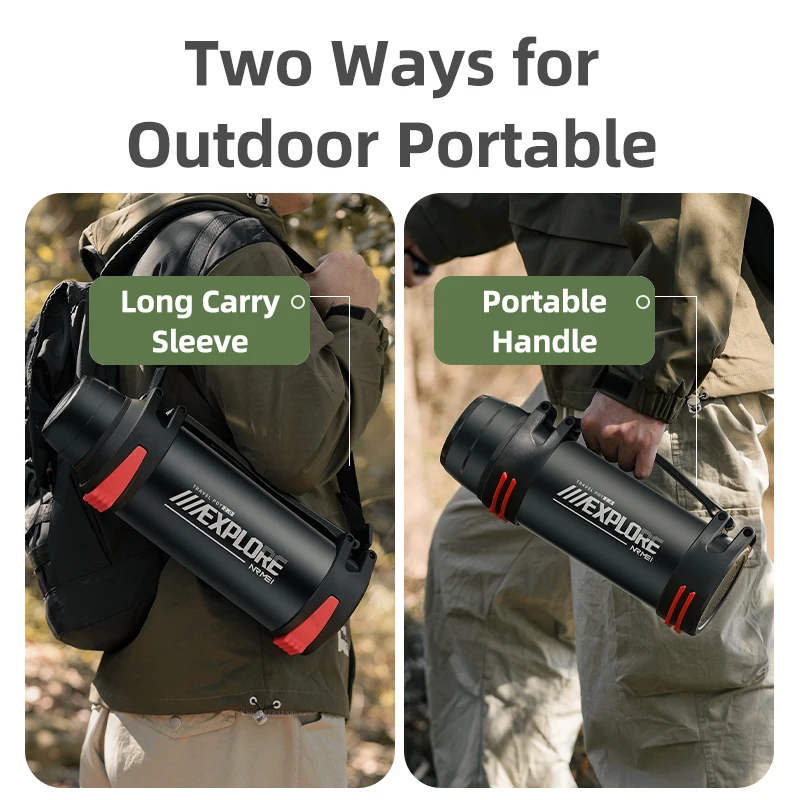 Бутылка-термос большой емкости с ручкой бутылки вакуумной изоляцией и двойными