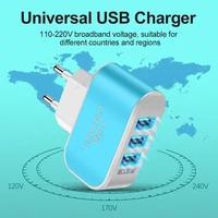 smart phone accessories 3usb charger led light emitting mobile phone charging head smart multi port usb charger accessories