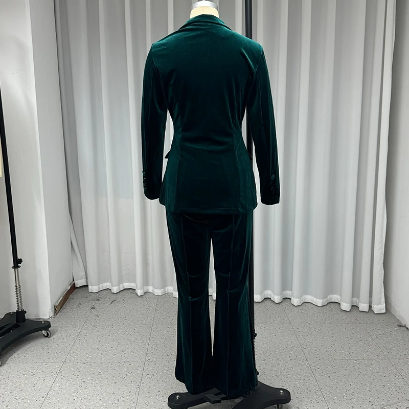 Weaytobele женский комплект из 2 предметов осенний офисный простой бархатный топ с